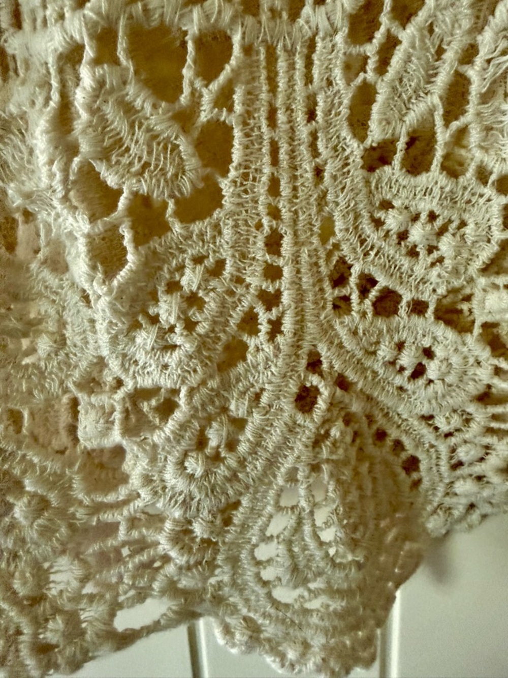 Crochet Lace Peasant Top - White - Picture 5 of 8